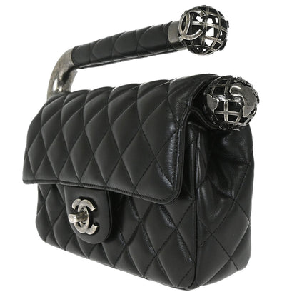 Chanel Black Lambskin Around the World Handbag