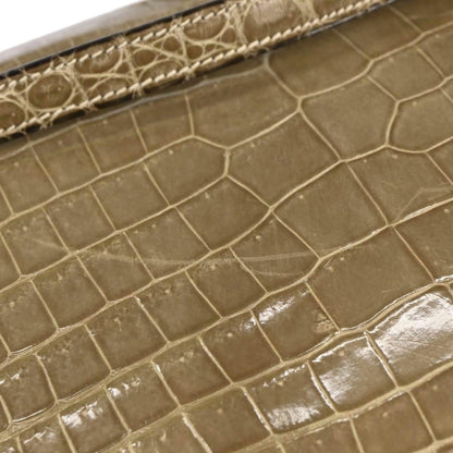 Hermes * Beige Crocodile Lydie Clutch Shoulder Bag