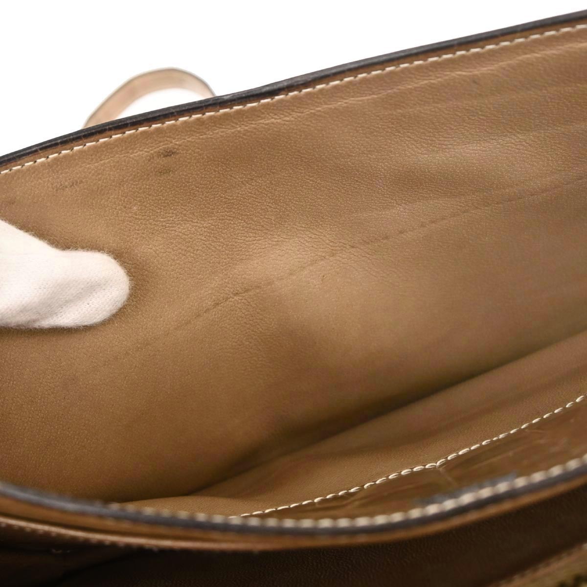 Hermes * Beige Crocodile Lydie Clutch Shoulder Bag