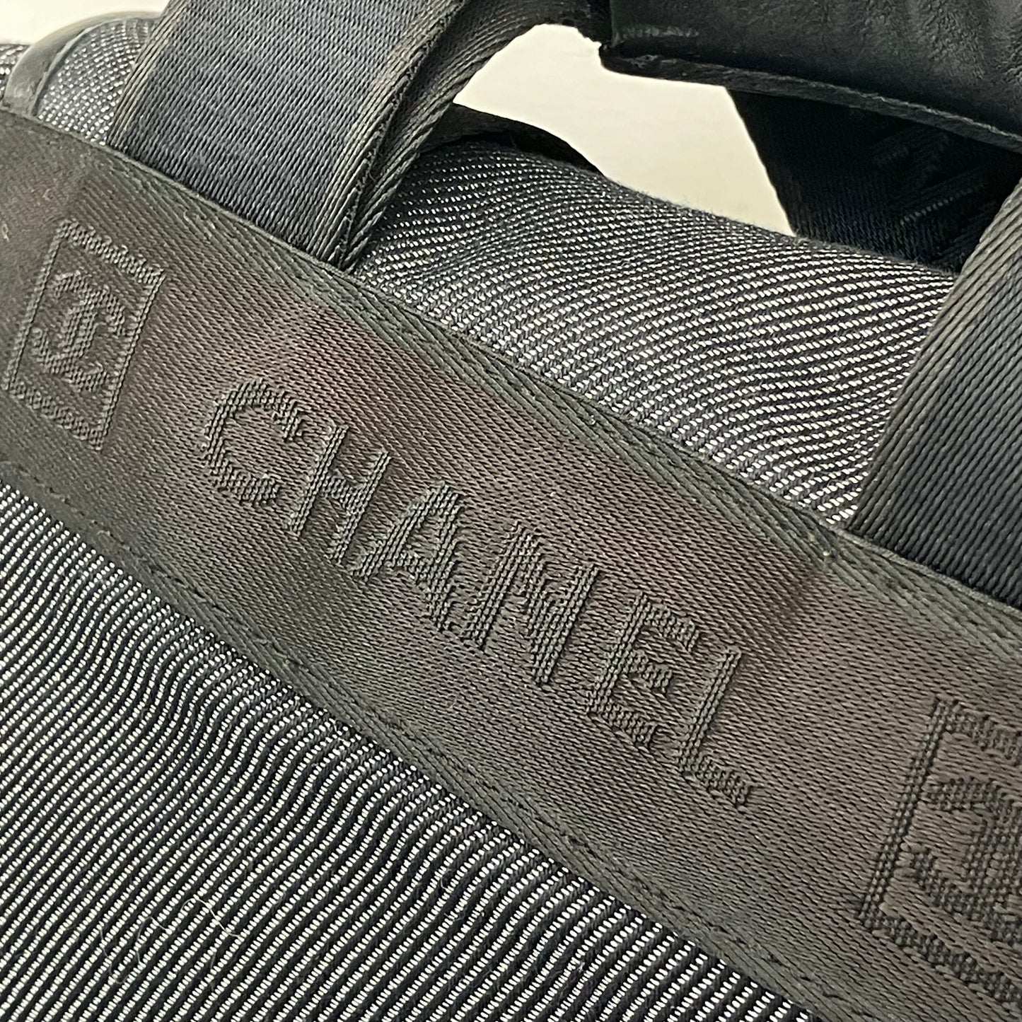 Chanel 2005-2006 Black Silver Canvas Sport Line Backpack