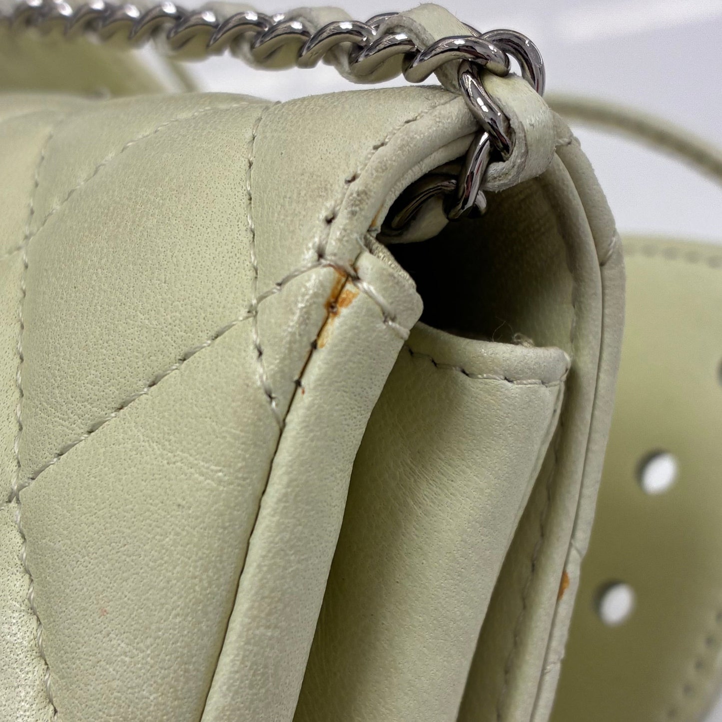 Chanel 2010-2011 Lime Green Lambskin Butterfly Shoulder Bag