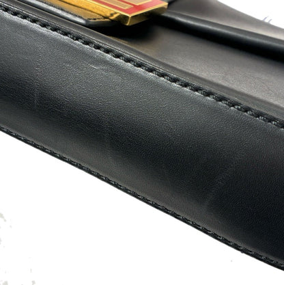 Fendi Black Leather Baguette Handbag