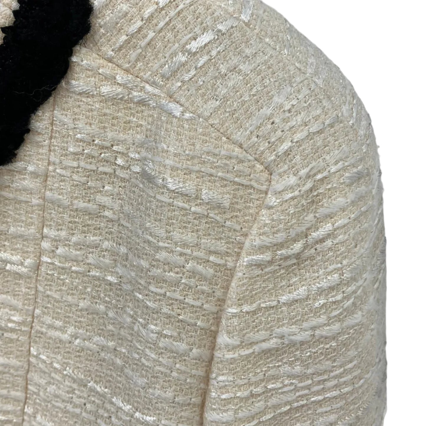 Chanel 2002 Collarless Single Breasted Jacket Ivory #38