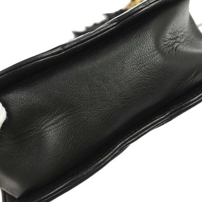 Chanel 1989-1991 Black Lambskin Jumbo CC Tassel Single Chain Shoulder Bag