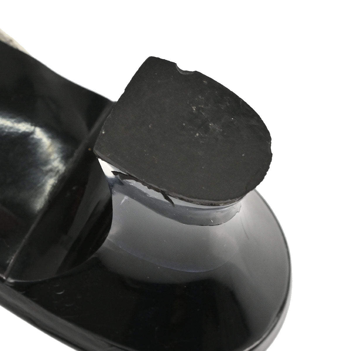 Chanel * Black Clear PVC Patent Leather Beads Mules Shoes #40