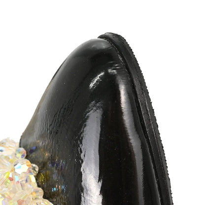 Chanel * Black Clear PVC Patent Leather Beads Mules Shoes #40