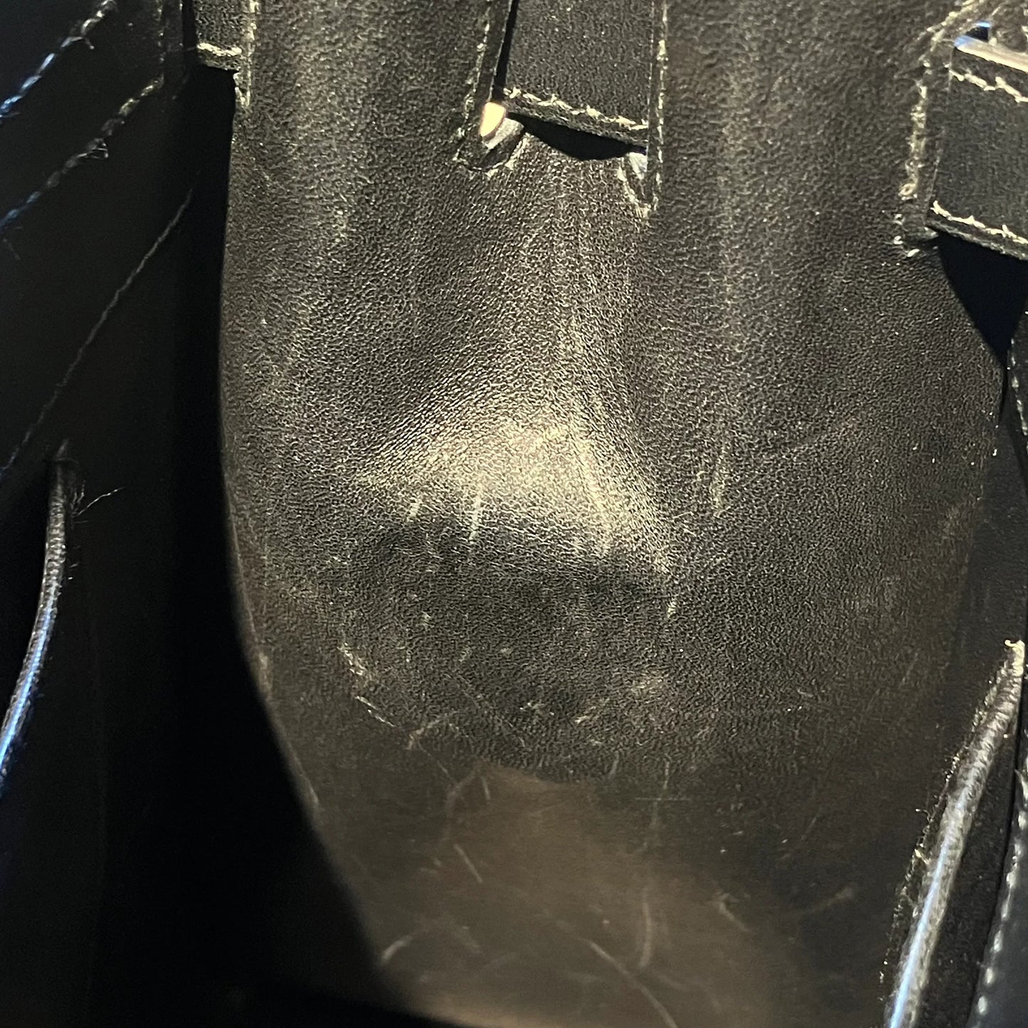 Hermes * 1996 Black Box Calf Kelly Sport MM Shoulder Bag