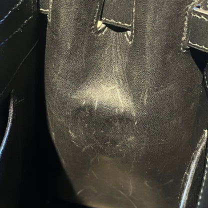 Hermes * 1996 Black Box Calf Kelly Sport MM Shoulder Bag