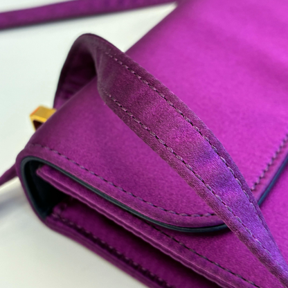 Hermes * 2010 Purple Silk Pochette Mini Constance