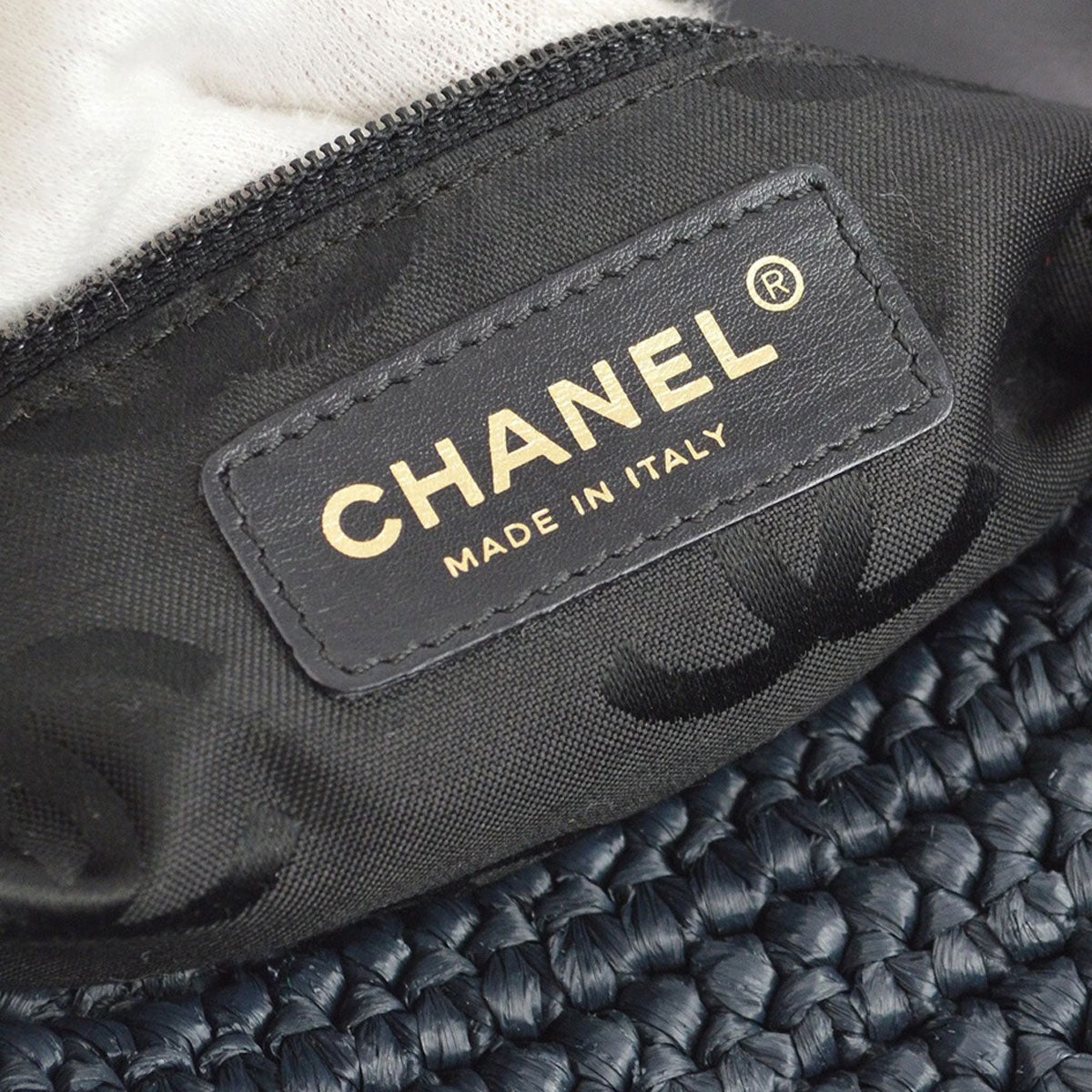 Chanel 2005-2006 Black Straw Chain Shoulder Bag