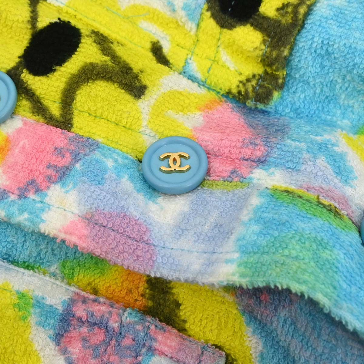 Chanel Flower Pattern Sleeveless Vest Jacket Light Blue Cotton