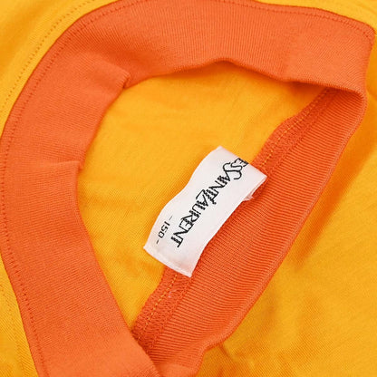 Yves Saint Laurent Logos Round Neck Short Sleeve Top Yellow #150