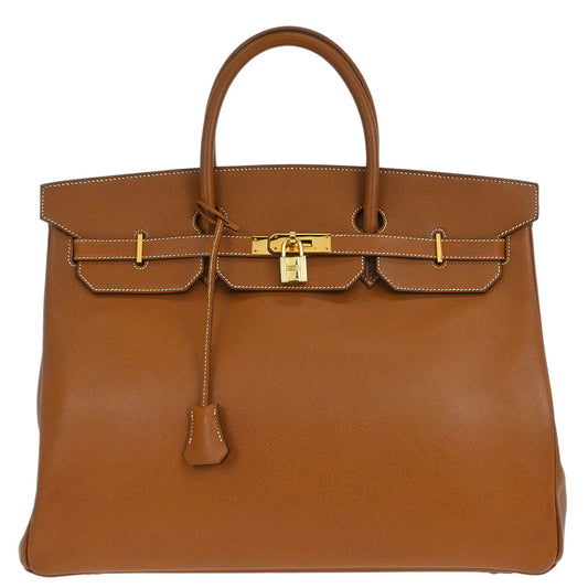 Hermes Gold Courchevel Birkin 40 Handbag