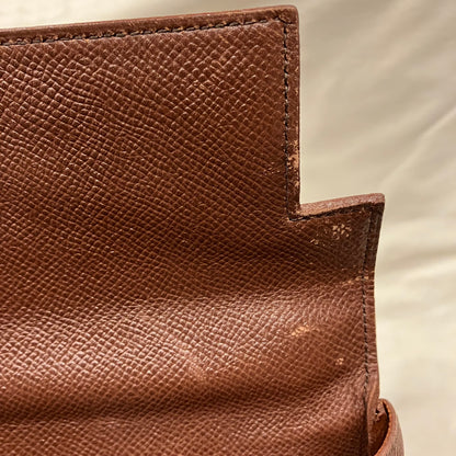 Hermes 1994 Marron Fonce Courchevel Kelly 32 Retourne 2way Shoulder Handbag