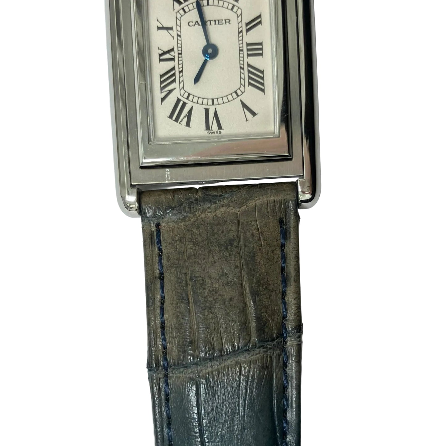 Cartier * Tank Basculante SM Ref.CRW1011258 Quartz Watch SS Crocodile