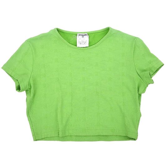 Chanel 1997 Cropped T-shirt Top Green #40
