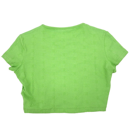 Chanel 1997 Cropped T-shirt Top Green #40