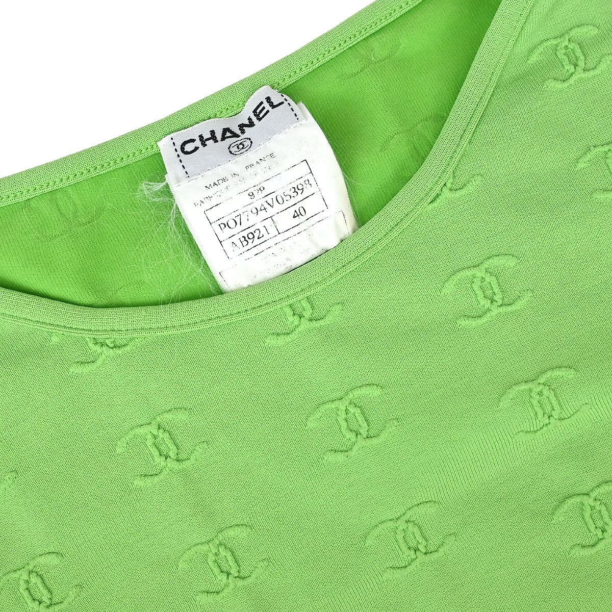 Chanel 1997 Cropped T-shirt Top Green #40