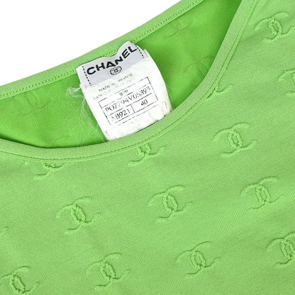 Chanel 1997 Cropped T-shirt Top Green #40