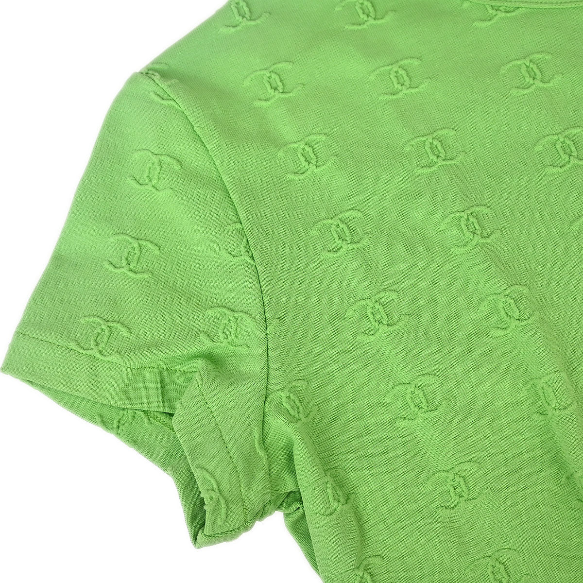 Chanel 1997 Cropped T-shirt Top Green #40