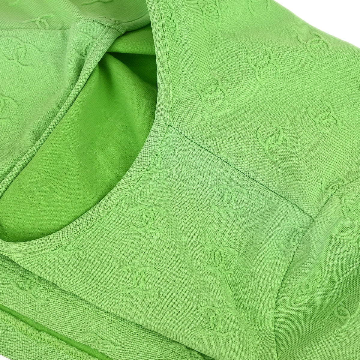 Chanel 1997 Cropped T-shirt Top Green #40