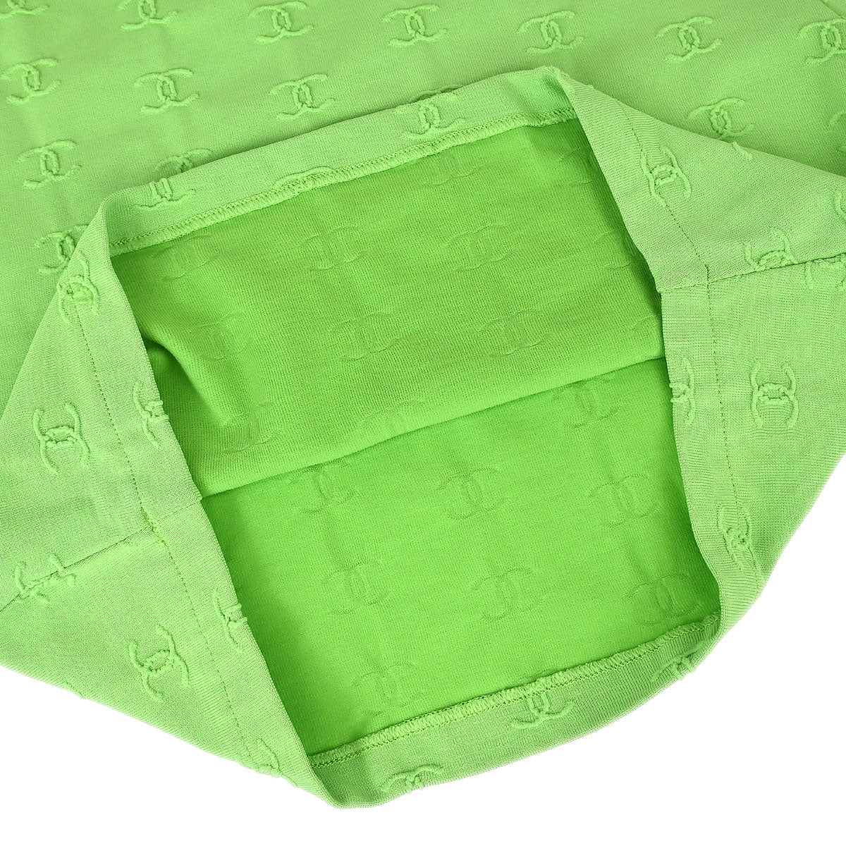 Chanel 1997 Cropped T-shirt Top Green #40