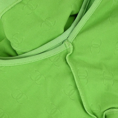 Chanel 1997 Cropped T-shirt Top Green #40