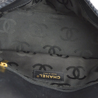 Chanel 2005-2006 Black Straw Chain Shoulder Bag