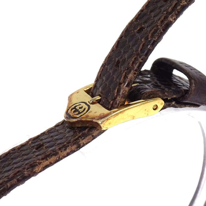Gucci * 3000.2.L 25 mm Quartz Watch Wristwatch Gold Brown Lizard