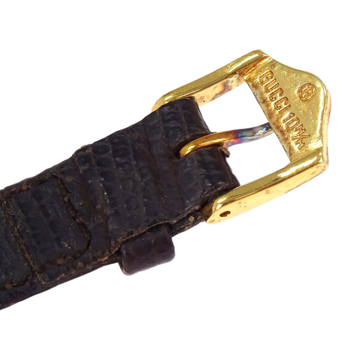 Gucci * 3000.2.L 25 mm Quartz Watch Wristwatch Gold Brown Lizard