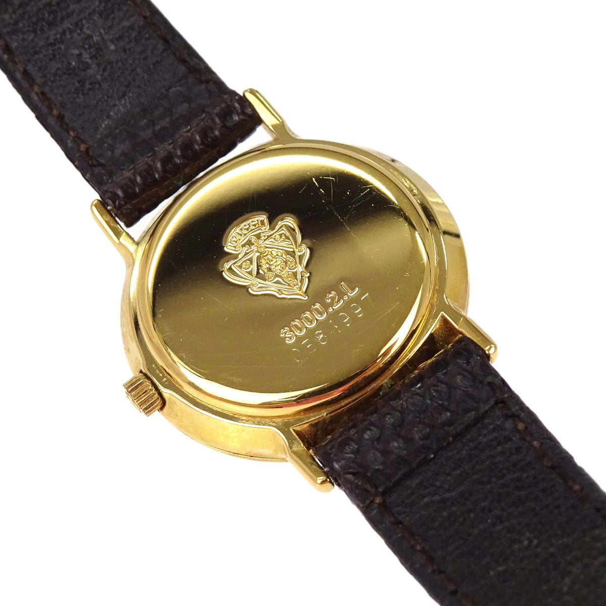 Gucci * 3000.2.L 25 mm Quartz Watch Wristwatch Gold Brown Lizard