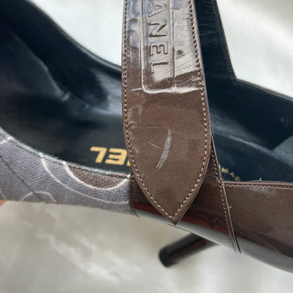 Chanel * Brown Pumps Shoes #36 1/2