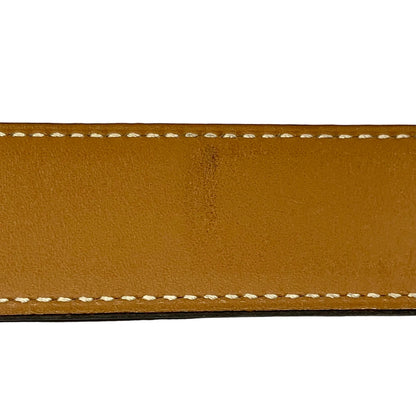 Hermes 1996 Brown Box Calf Le Soleil Hinflower Belt #70 Small Good