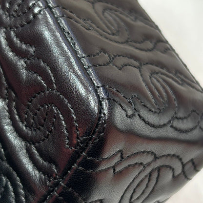 Chanel 2014 Black Lambskin CC Stitch Shoulder Bag