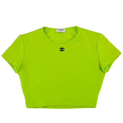 CHANEL 1995 Green CC Cropped Top #36