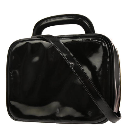 Chanel 1996-1997 Black Patent Leather Vanity 2way Shoulder Handbag