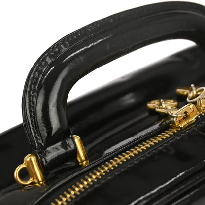 Chanel 1996-1997 Black Patent Leather Vanity 2way Shoulder Handbag