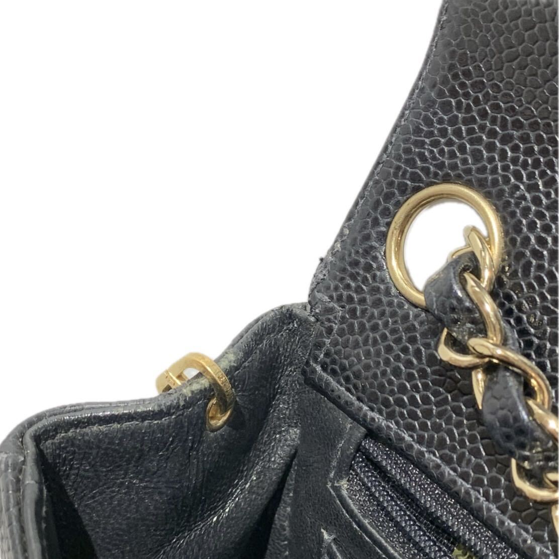 CHANEL 2003-2004 Classic Square Flap 17 Black Caviar