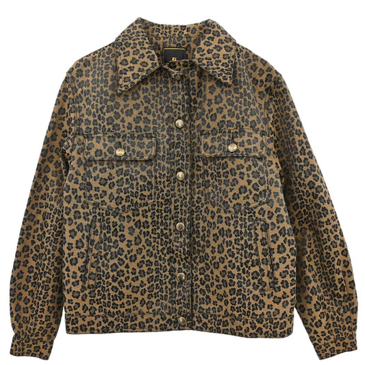Fendi Leopard Pattern Long Sleeve Jacket Brown Black