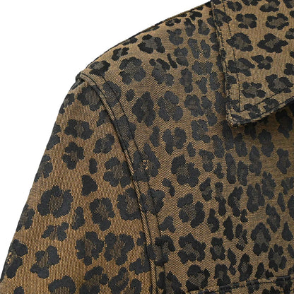 Fendi Leopard Pattern Long Sleeve Jacket Brown Black