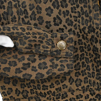 Fendi Leopard Pattern Long Sleeve Jacket Brown Black