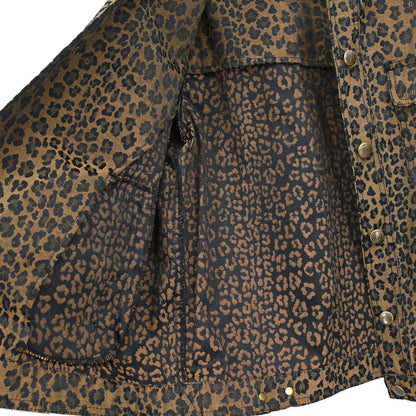 Fendi Leopard Pattern Long Sleeve Jacket Brown Black