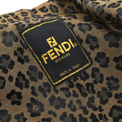 Fendi Leopard Pattern Long Sleeve Jacket Brown Black