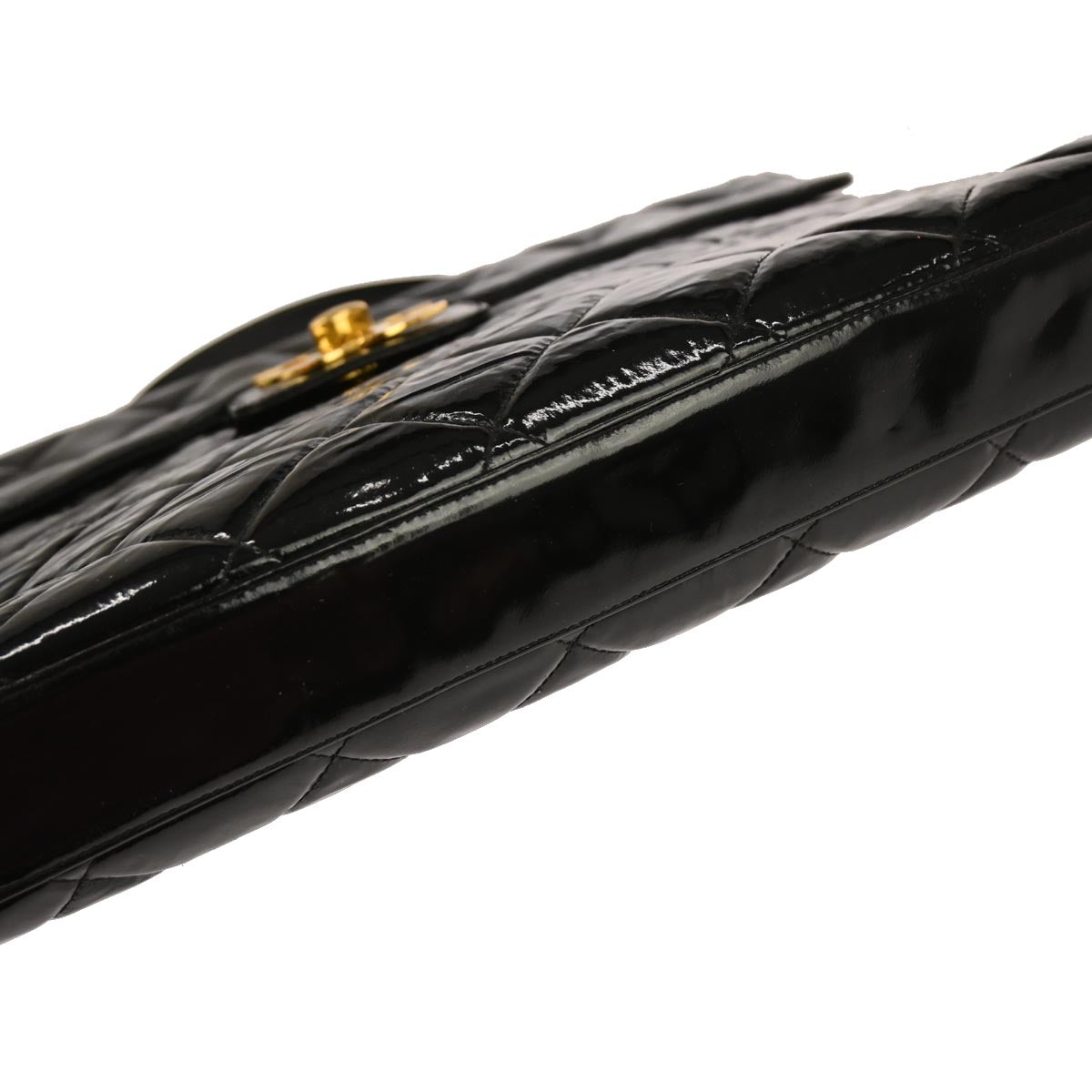 Chanel 1996-1997 Black Patent Leather Briefcase Business Handbag