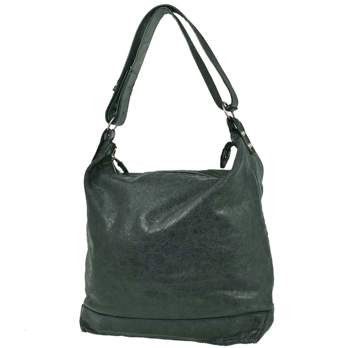 Balenciaga Dark Green The Day Shoulder Bag