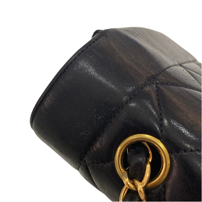 Chanel 1996-1997 Black Lambskin Small Diana Shoulder Bag