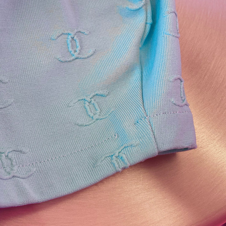 Chanel Cropped T-shirt Light Blue 97P #36