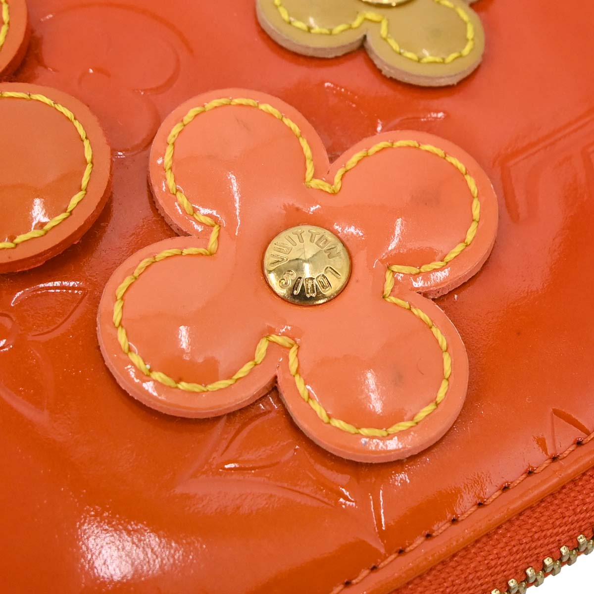 Louis Vuitton Orange Vernis Flower Lexington Handbag M92247