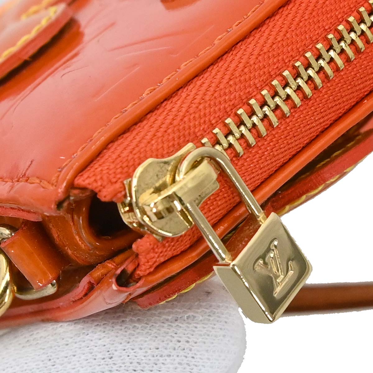 Louis Vuitton Orange Vernis Flower Lexington Handbag M92247