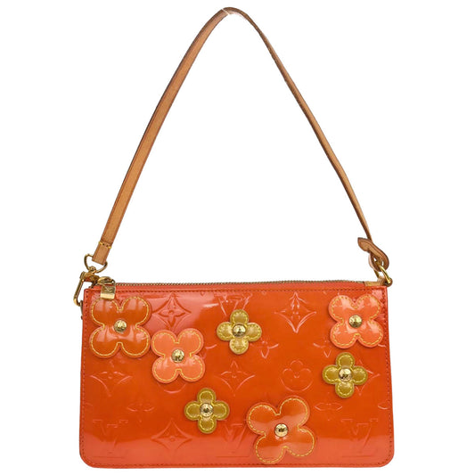 Louis Vuitton 2002 Orange Vernis Flower Lexington Handbag M92247
